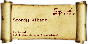Szondy Albert névjegykártya