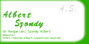 albert szondy business card